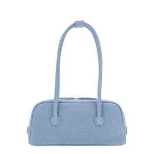 Margesherwood Women Shoulder Bag 'Soft Baguette' In Blue Leather For Women